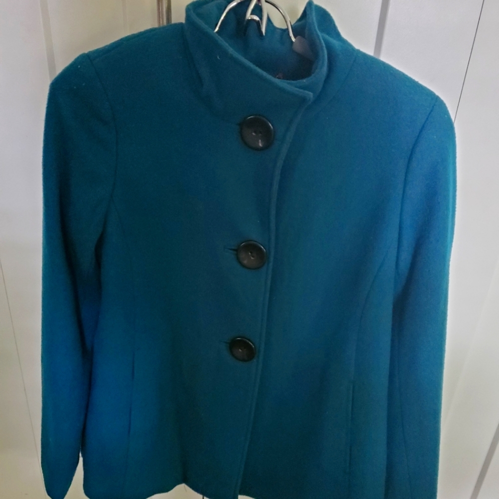Merona wool jacket size small in dark teal color
